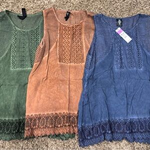 Agnes & Dora Woven Eyelet Tank Bundle